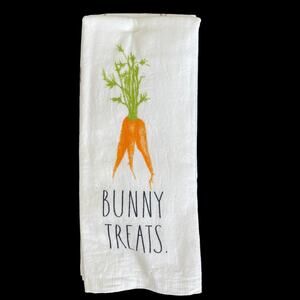 RAE DUNN Easter Carrots and Bunnies Spring 16X23 Kitchen Towel Set of 3 NEW